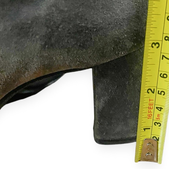 Vintage Valley Gray Suede Heel Boots with Zippers Chunky Heel Size 8.5 - Picture 7 of 13